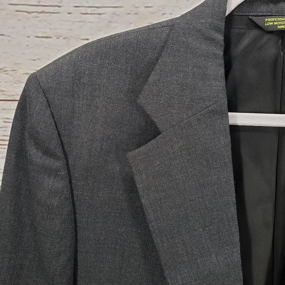 Tailors Row by Deansgate 100%Worsted Wool Men's Charcoal Sportscoat Blazer 42R